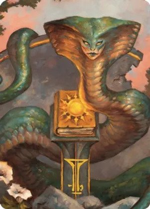 Guardian Naga Art Card - Gold-Stamped Signature