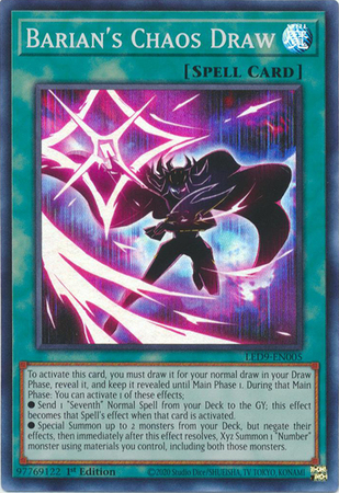 Barians Chaos Draw - LED9-EN005 - Super Rare - 1st Edition Barians Chaos Draw - LED9-EN005 - Super Rare - 1st Edition