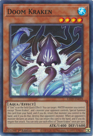 Doom Kraken - LED9-EN018 - Super Rare - 1st Edition Doom Kraken - LED9-EN018 - Super Rare - 1st Edition
