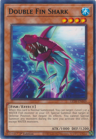 Double Fin Shark - LED9-EN049 - Rare - 1st Edition Double Fin Shark - LED9-EN049 - Rare - 1st Edition