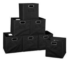 Niche - HTOTE12PKBK - Cubo 12-in W x 12-in H x 12-in D Black Fabric Collapsible Stackable Bin
