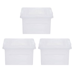 IRIS - 580006 - 3-Pack 17.3-in W x 10.9-in H x 18.3-in D Clear Plastic Stackable Bin