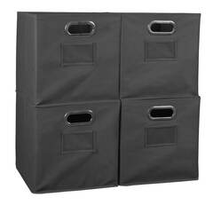 Niche - HTOTE4PKGY - Cubo 12-in W x 12-in H x 12-in D Grey Fabric Collapsible Stackable Bin