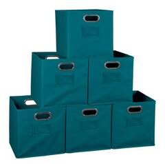 Niche - HTOTE6PKTL - Cubo 12-in W x 12-in H x 12-in D Teal Fabric Collapsible Stackable Bin
