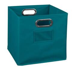 Niche - HTOTETL - Cubo 12-in W x 12-in H x 12-in D Teal Fabric Collapsible Stackable Bin