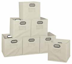 Niche - HTOTE12PKNT - Cubo 12-in W x 12-in H x 12-in D Natural Fabric Collapsible Stackable Bin
