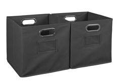 Niche - HTOTE2PKGY - Cubo 12-in W x 12-in H x 12-in D Grey Fabric Collapsible Stackable Bin