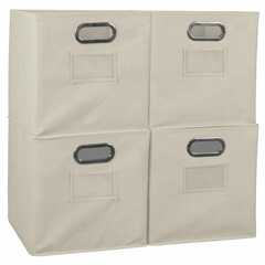 Niche - HTOTE4PKNT - Cubo 12-in W x 12-in H x 12-in D Natural Fabric Collapsible Stackable Bin