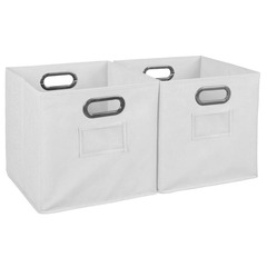 Niche - HTOTE2PKWH - Cubo 12-in W x 12-in H x 12-in D White Fabric Collapsible Stackable Bin