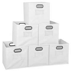 Niche - HTOTE6PKWH - Cubo 12-in W x 12-in H x 12-in D White Fabric Collapsible Stackable Bin