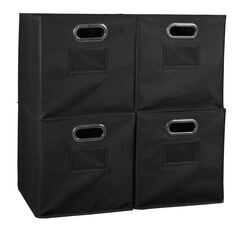 Niche - HTOTE4PKBK - Cubo 12-in W x 12-in H x 12-in D Black Fabric Collapsible Stackable Bin