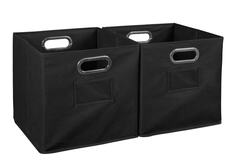 Niche - HTOTE2PKBK - Cubo 12-in W x 12-in H x 12-in D Black Fabric Collapsible Stackable Bin