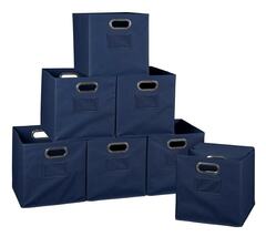 Niche - HTOTE12PKBE - Cubo 12-in W x 12-in H x 12-in D Blue Fabric Collapsible Stackable Bin