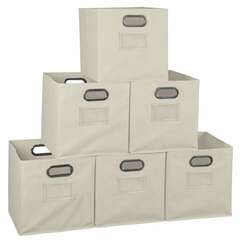Niche - HTOTE6PKNT - Cubo 12-in W x 12-in H x 12-in D Natural Fabric Collapsible Stackable Bin