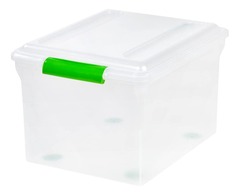IRIS - 580046 - 3-Pack 13.75-in W x 11.19-in H x 17.5-in D Clear Plastic Stackable Bin