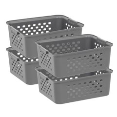 IRIS - 500165 - Medium Organizer Storage Basket, Gray, Pack of 4