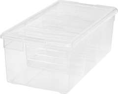 IRIS - 166070 - 9.38-in W x 6.69-in H x 17.81-in D Clear Plastic Stackable Bin