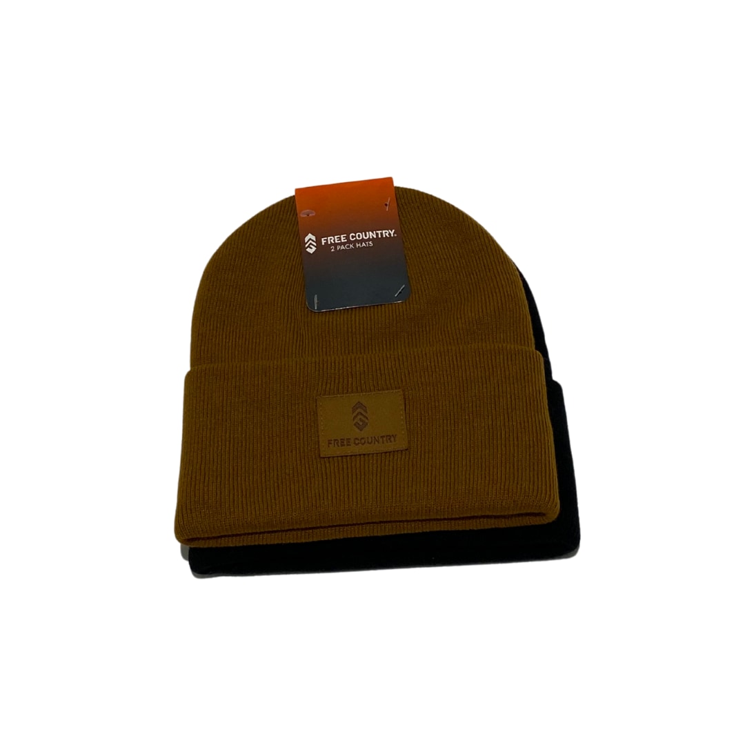 Free Country - YY-KH13438 - Mens 2 PACK Beanie Black Brown
