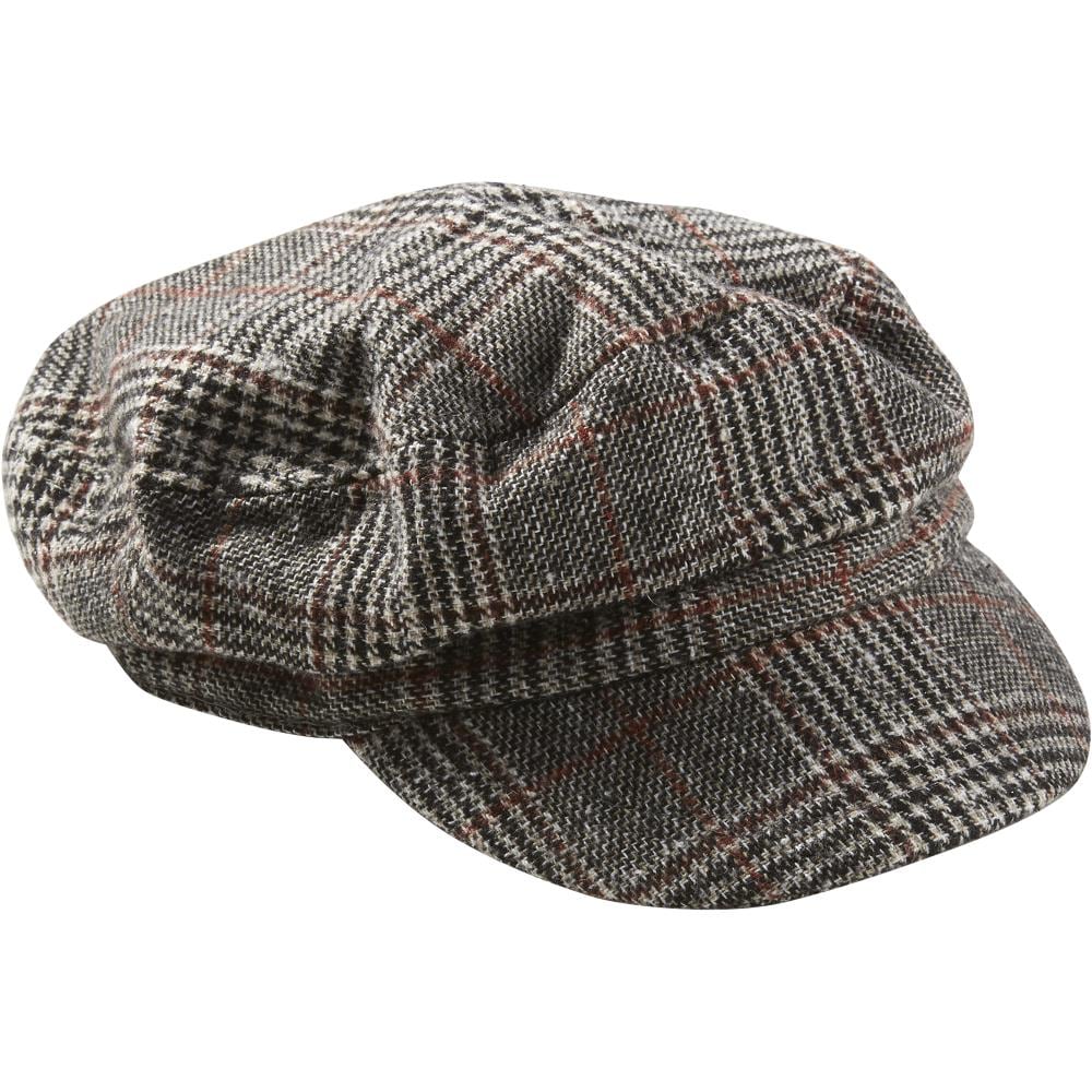 DII - 810894 - Black and White Scout Plaid Newsboy Cap