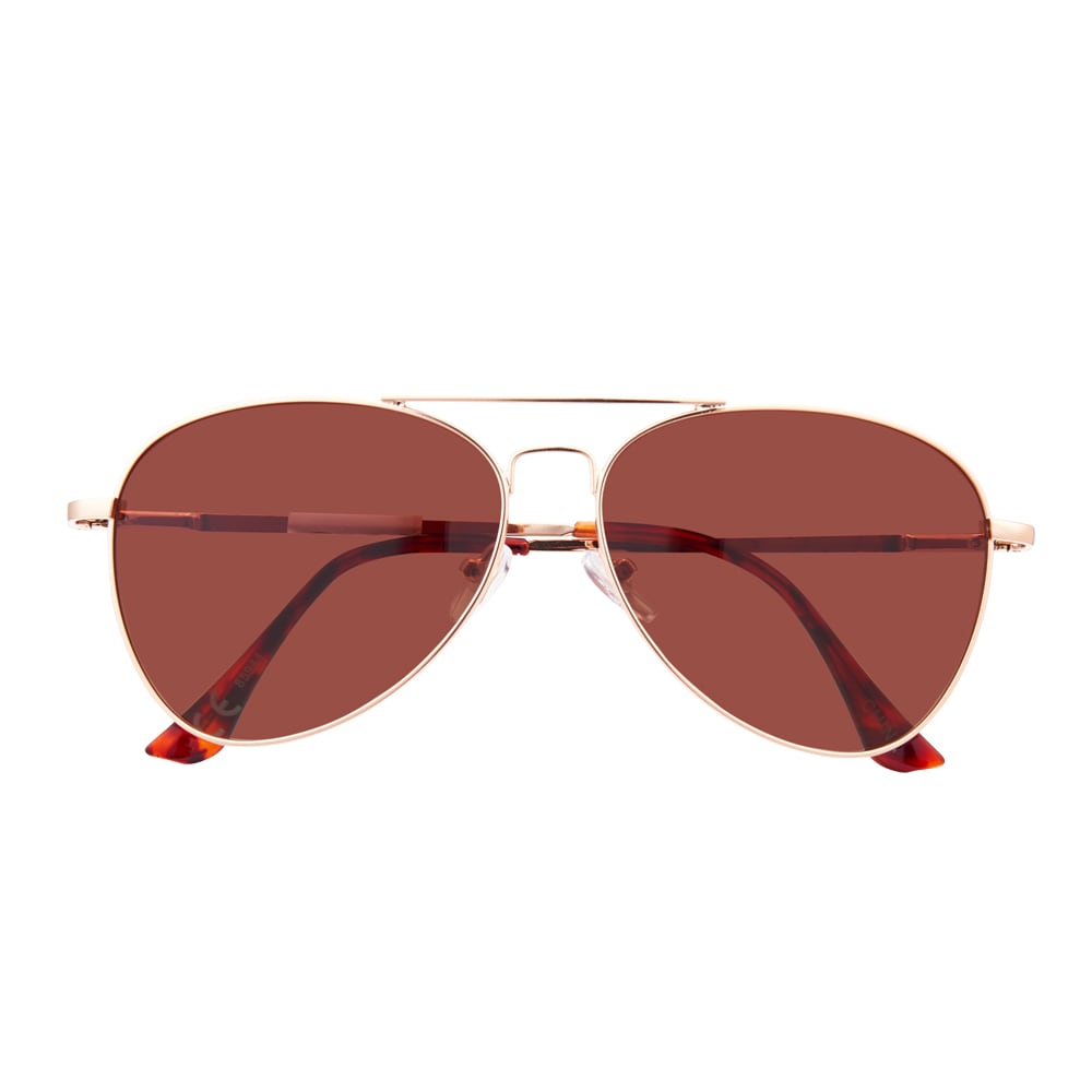 Hillman - 1HE85944 - Womens Polarized Gold Plastic Sunglasses