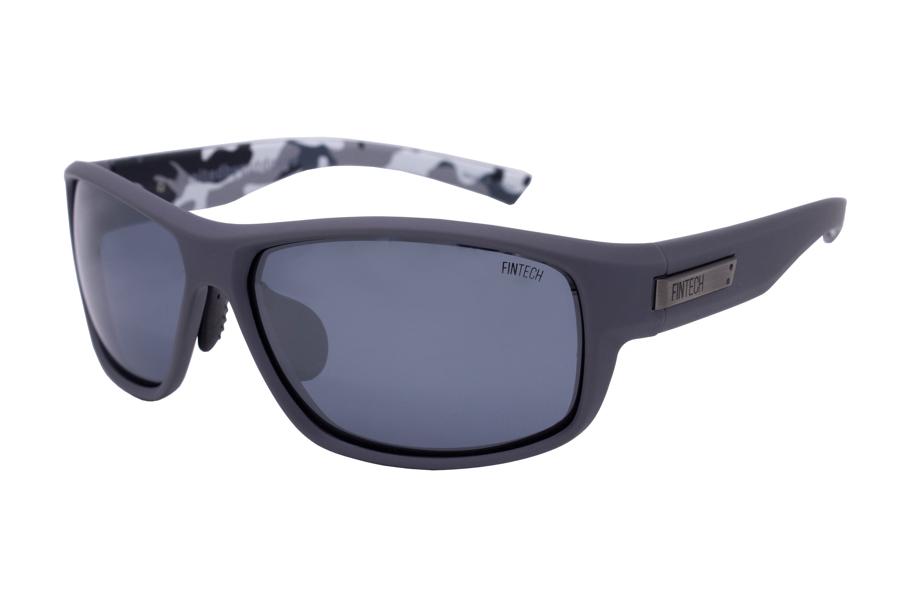 FINTECH - FTS-WALLEYE-108P - Mens Polarized Matte Gray Plastic Sunglasses