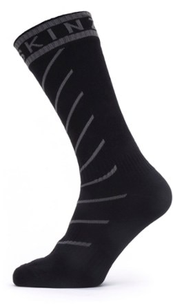 Sealskinz - Waterproof Warm-Weather Mid-Length Socks with Hydrostop - BLACK/GREY