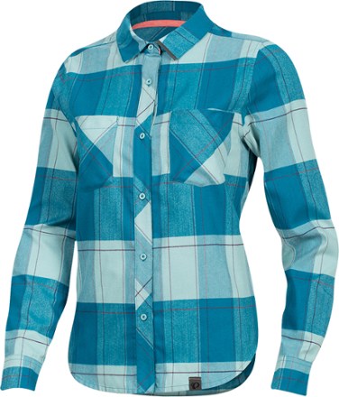 PEARL iZUMi - Rove Cycling Shirt - Womens - TEAL/AQUIFER PLAID