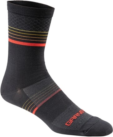 Garneau - Conti Long Cycling Socks - BLACK/RED/MULTI LINES