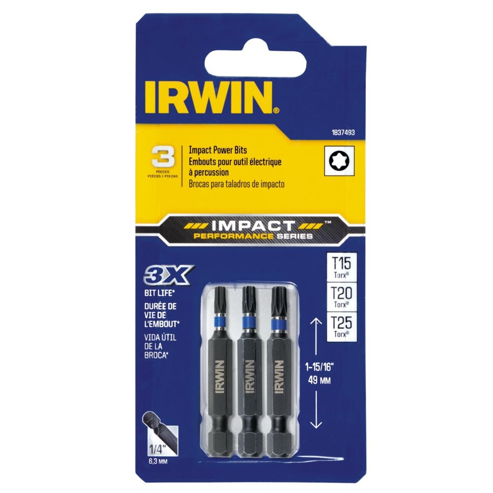 IRWIN - 1837493 - 3-Piece Impact Driver Bit Set