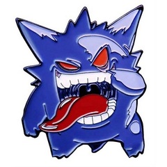 Gengar Ghost Character Pokeball 1 Inch Tall Enamel Metal Pin