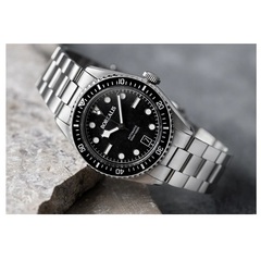 Borealis Bull Shark V2 Black Snow Pattern Dial Snow Flake Hands Date Miyota 9015 BBSV2BA
