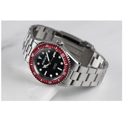 Borealis Bull Shark V2 Black Dial Mercedes Hands no Date Red Ceramic Bezel BBSV2AD