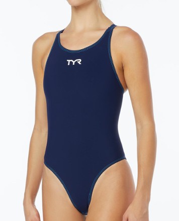 TYR - Thresher Solids Aerofit One-Piece Swimsuit - Girls - NAVY/BLUE