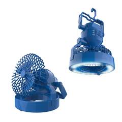 Leisure Sports - 555382RCE - 2 In 1 Portable Camping Lantern with Ceiling Fan- Weather Resistant 18 LED Light by Leisure Sports (For Tents, Hiking, Power Outages and More)(Blue)