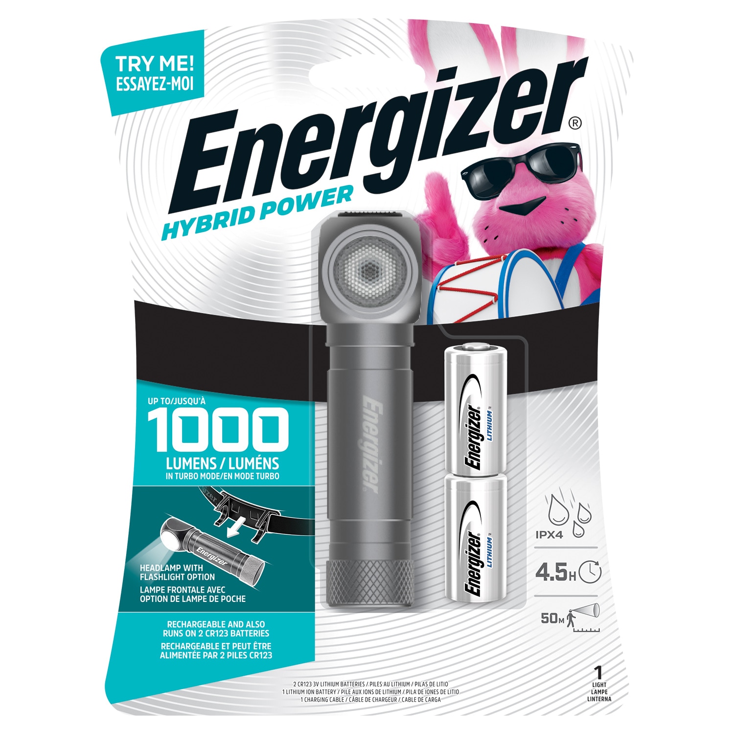 Energizer - ENHDHRL8 - 1000-Lumen LED Rechargeable Headlamp (Battery Included)