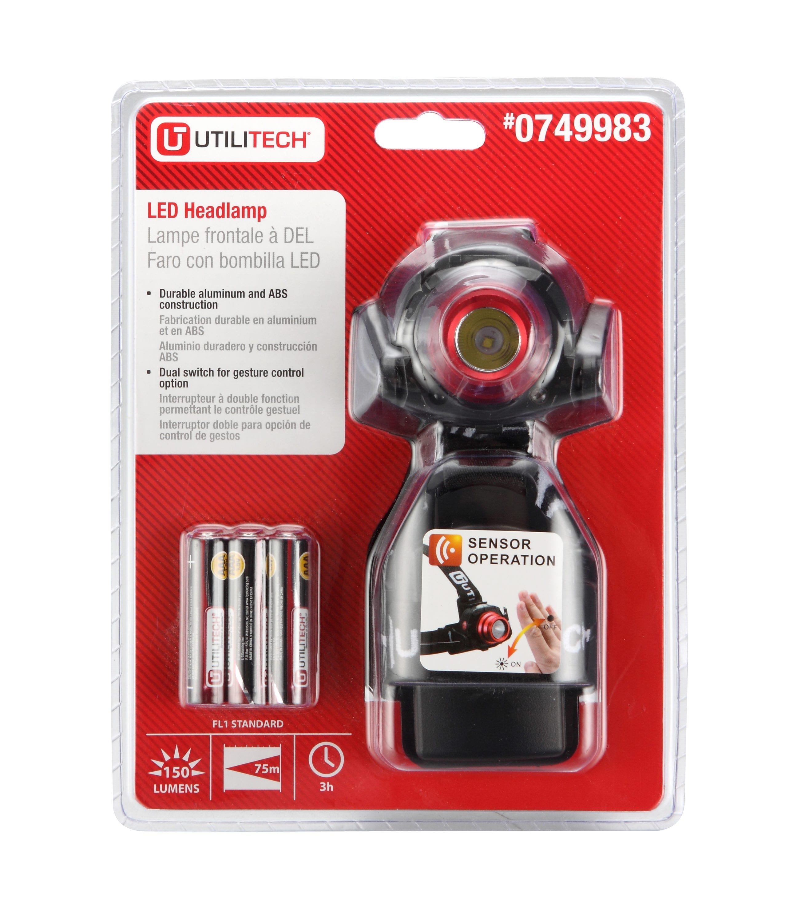 Utilitech - FT-HL1501 - 150-Lumen LED Headlamp (Battery Included)