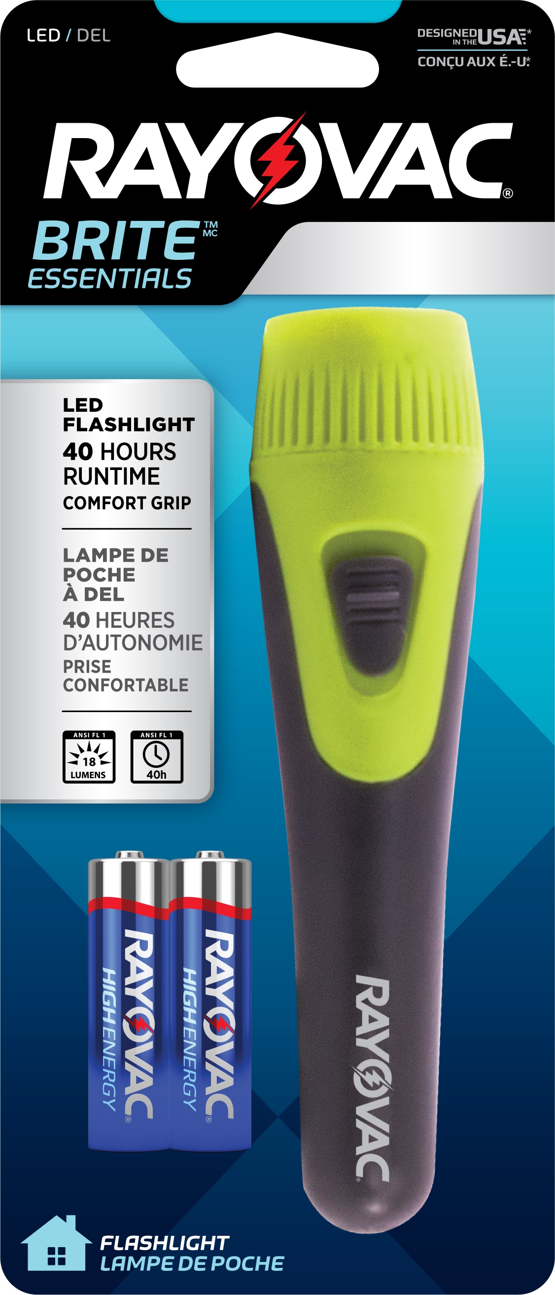 Rayovac - BEP2AA-BTA - Brite Essentials 15-Lumen LED Flashlight (Battery Included)