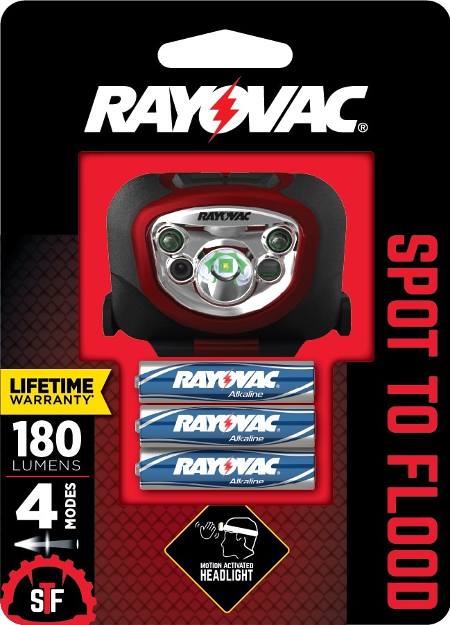 Rayovac - STFHL3AAA-BTQP24 - 180-Lumen LED Headlamp (Battery Included)