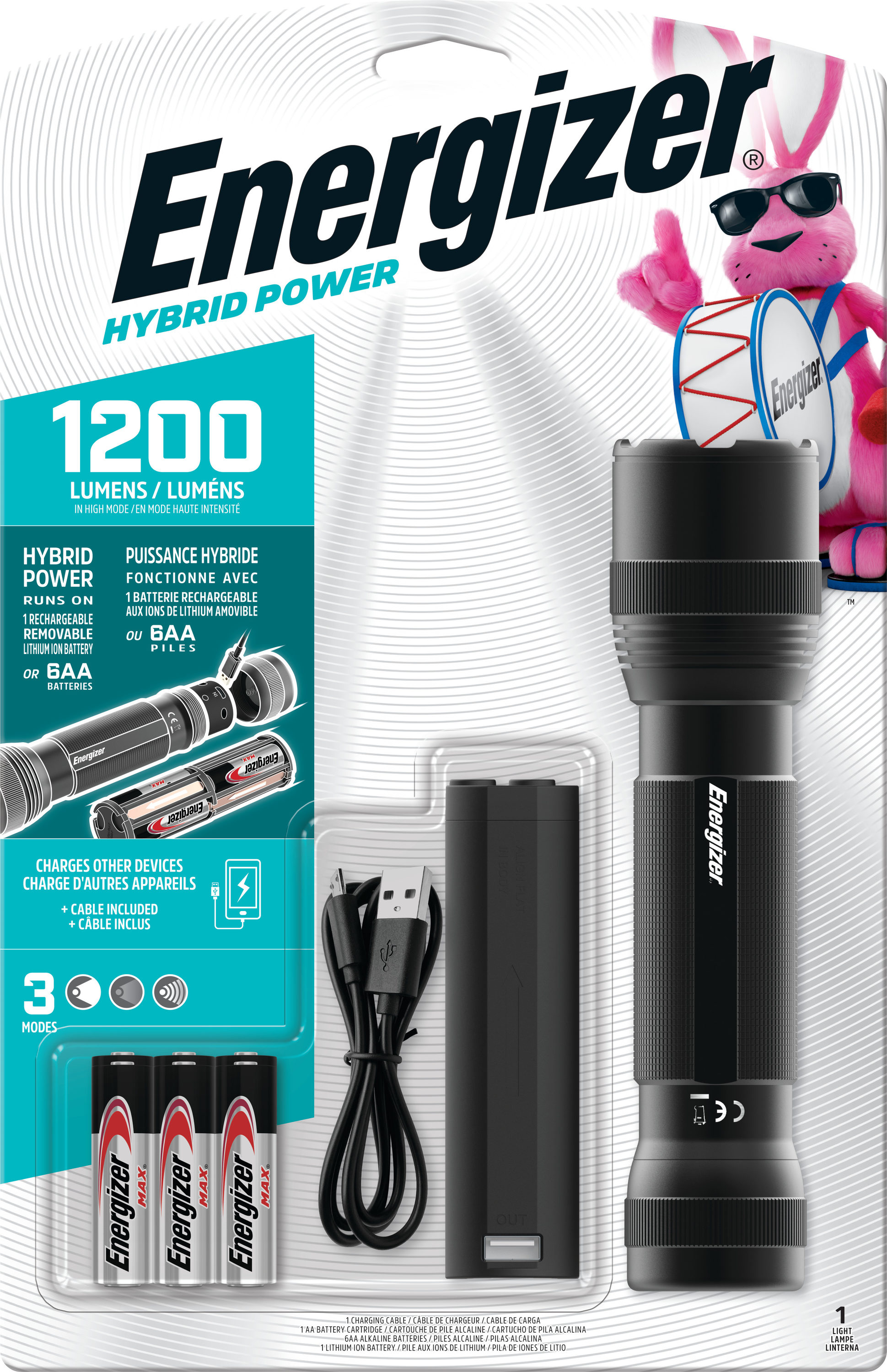 Energizer - ENYMHT61 - Hybrid 1200-Lumen LED Rechargeable Flashlight (Battery Included)