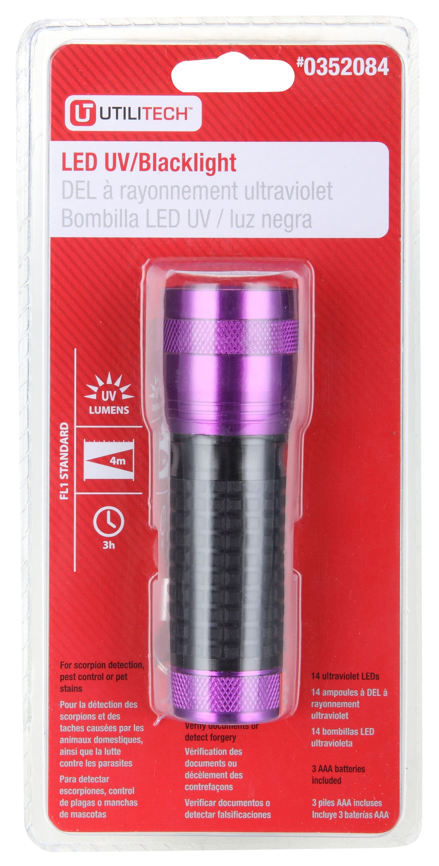 Utilitech - FT-UV-14L - UV LED Miniature Flashlight