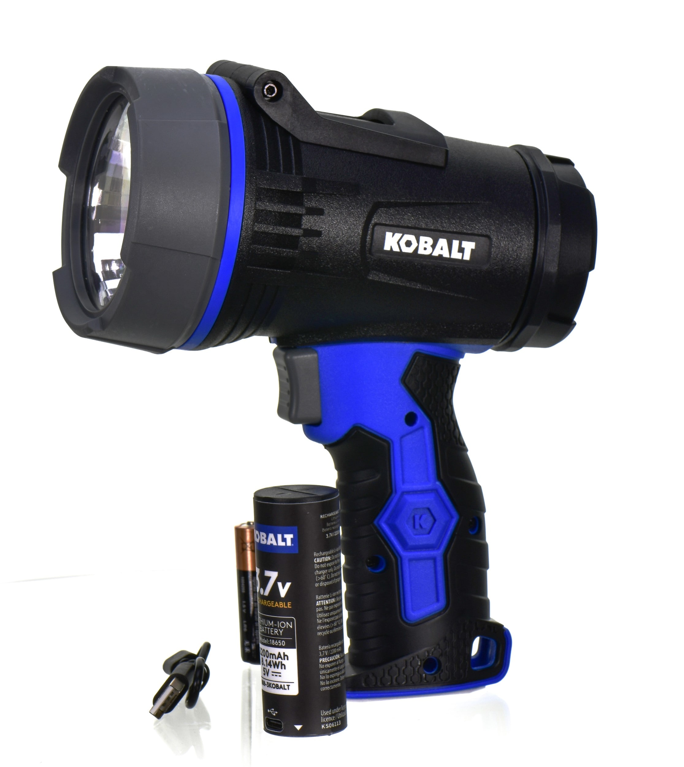 Kobalt - KSLHYB500 - 1000-Lumen LED Rechargeable Spotlight Flashlight (Battery Included)