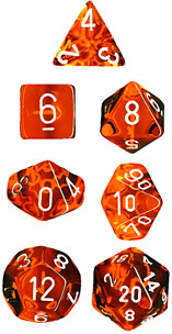 Translucent Orange  / white 7 Die Set - CHX23003