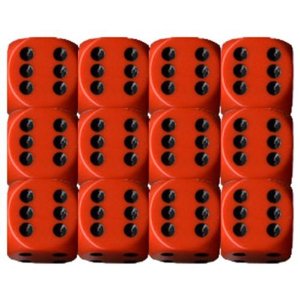Opaque Orange w/Black - 16mm Dice Set (CHX25603)