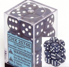 12 Stealth Specled 16mm D6 Dice Block - CHX25746