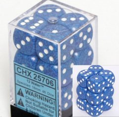 12 Water Speckled 16mm D6 Dice Block - CHX25706