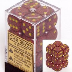 12 Mercury Speckled 16mm D6 Dice Block - CHX25723