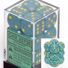 12 Primula Speckled 16mm D6 Dice Block - CHX25736