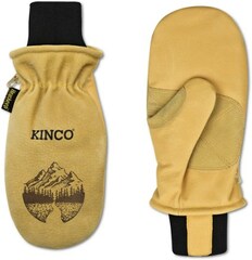 Kinco - Lined Heavy-Duty Premium Grain and Suede Pigskin Mittens with Knit Wrists