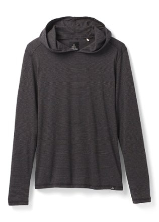 prAna - Hooded T-Shirt - Mens - BLACK STRIPE