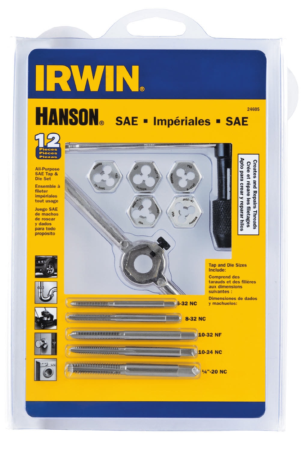 IRWIN - 24605 - 12-Piece Tap and Die Set
